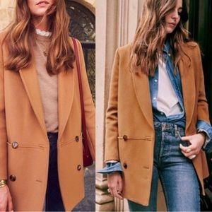 Sezane James Wool Coat Camel Size 38